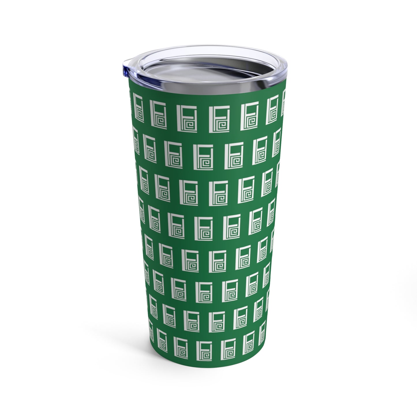 Tumbler 20oz - No.  000GN - White Logo on Green - By Irish Artist Fiona de Lacy