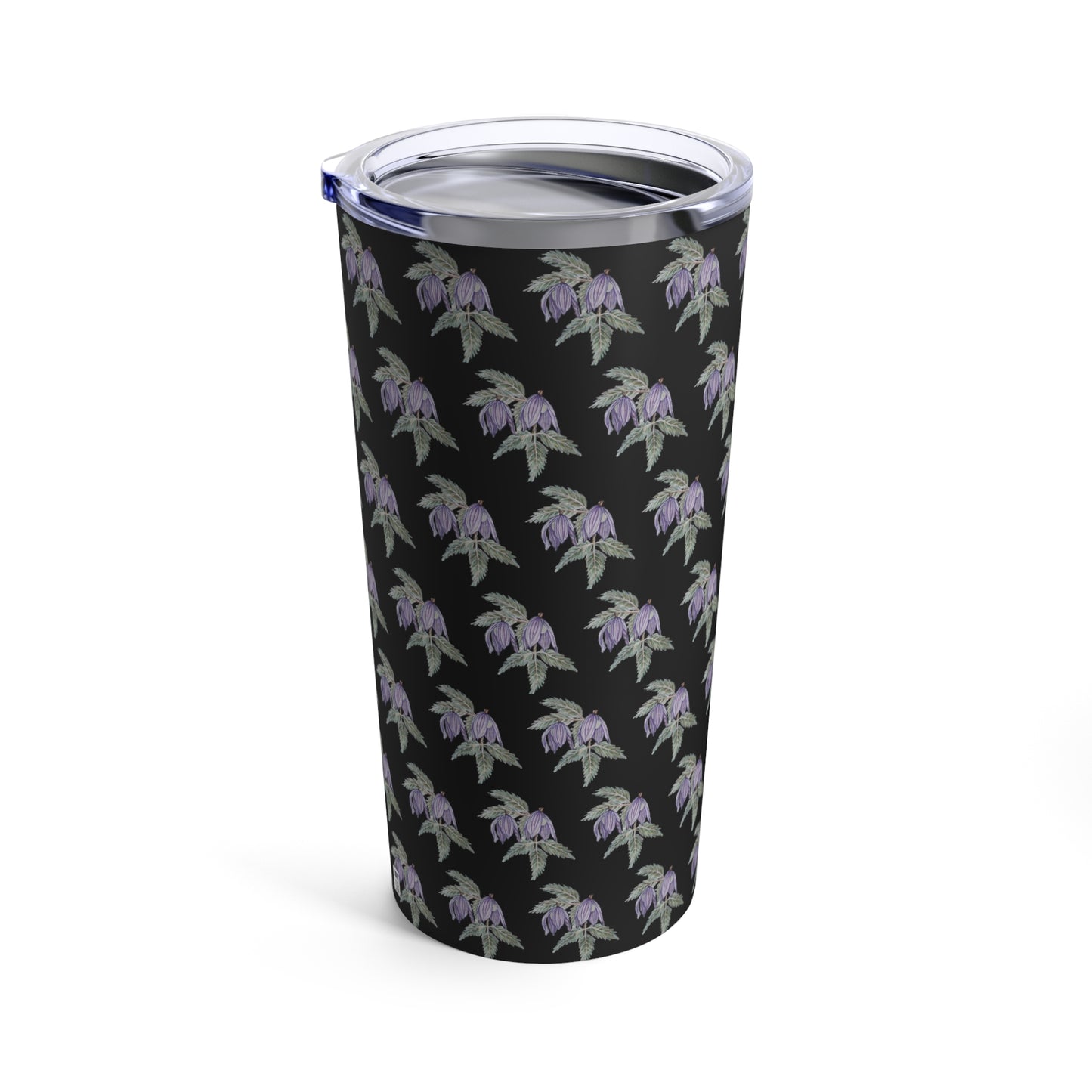 Tumbler 20oz - No.  270 Purple Drop Flowers - By Irish Artist Fiona de Lacy