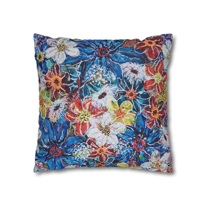 Cushion Pillow Case - No. 242 -  Large Blue Flowers