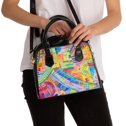 Shoulder Handbag - No. 234 - Watercolour Abstract