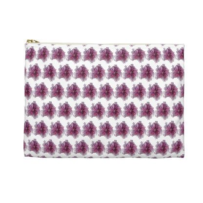 Make Up Bag - No. 269 - Purple & Pink Flower on White