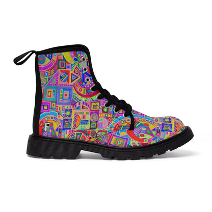 Women's Canvas Boots - No. 260  - Multicoloured Abstract