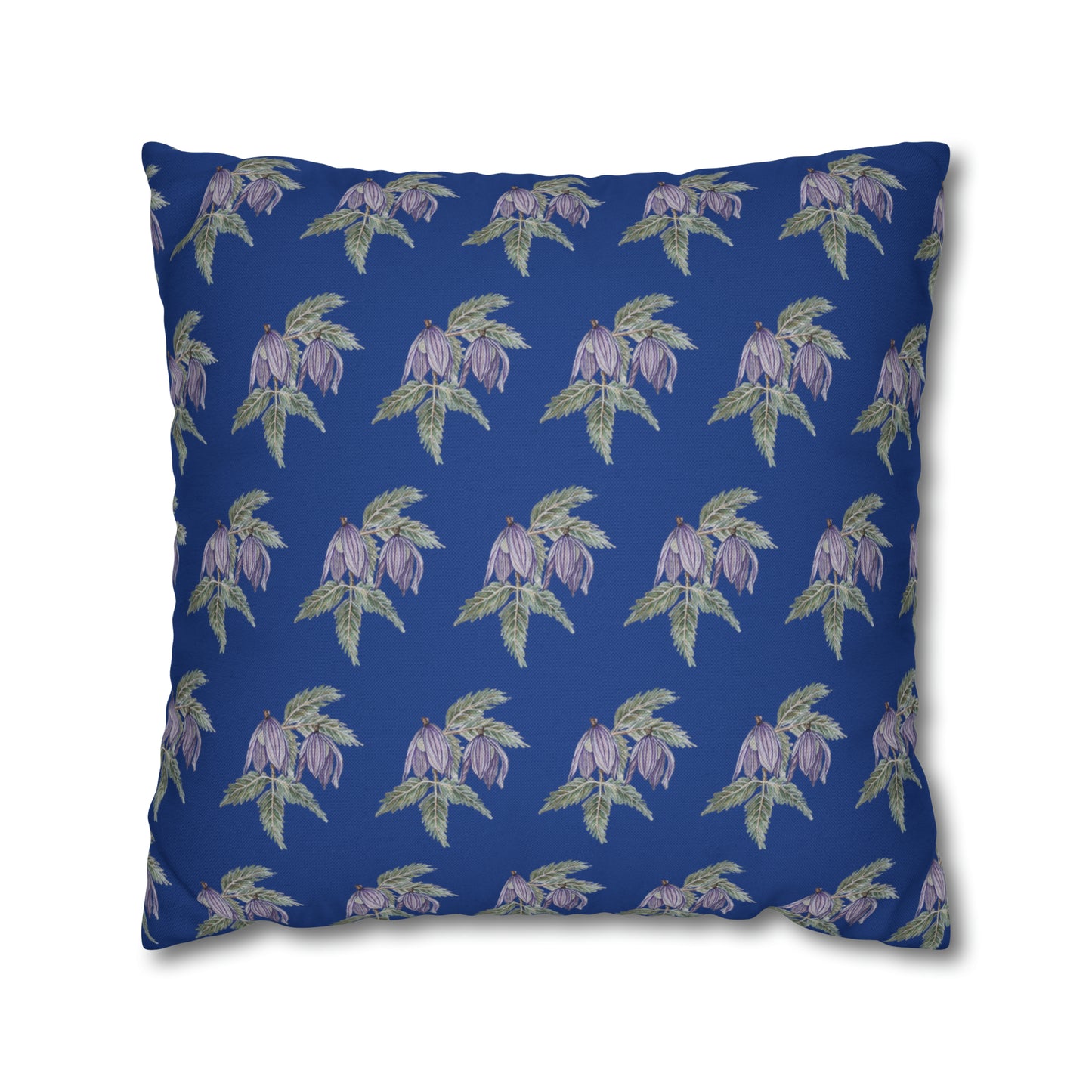 Cushion Pillow Case - No. 270 - Purple Drop Flowers on Navy