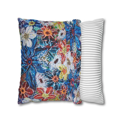 Cushion Pillow Case - No. 242 -  Large Blue Flowers