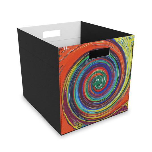 Felt Storage Box - No. 304 - Swirl Yellow & Orange, By Irish Artist Fiona de Lacy