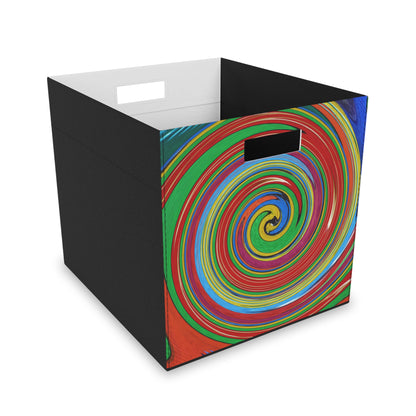 Felt Storage Box - No. 303 - Swirl Blue & Orange, By Irish Artist Fiona de Lacy