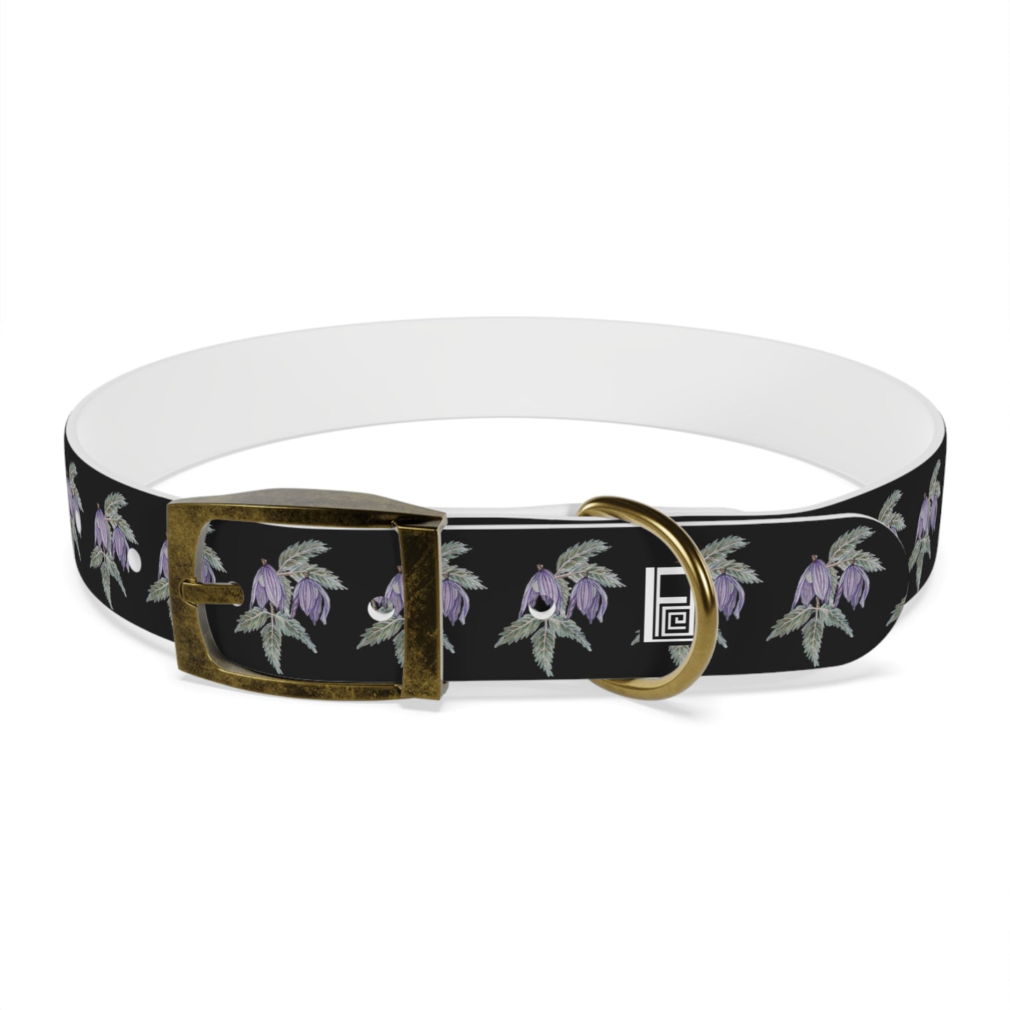 Dog Collar - No. 270 B- Purple Drop Flowers