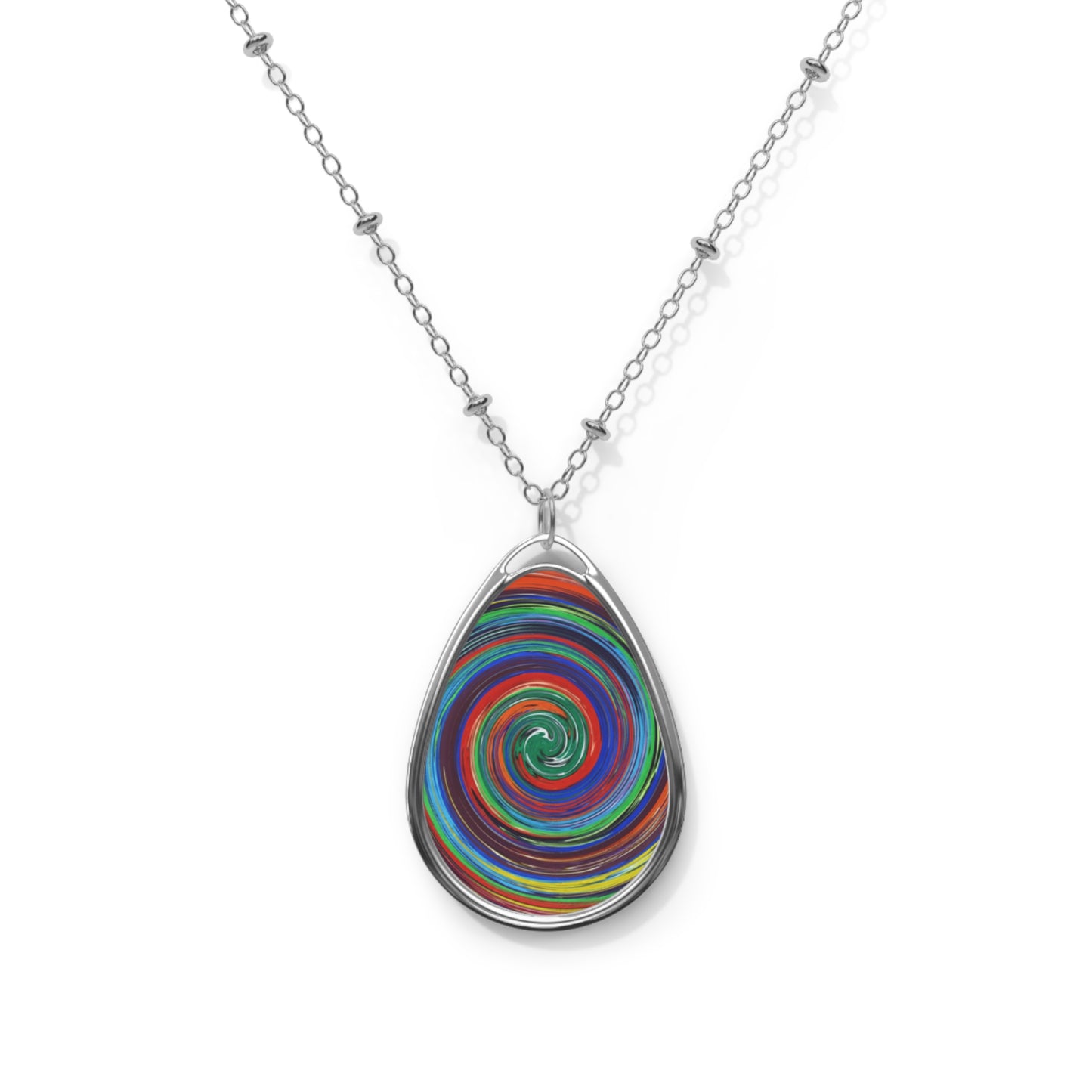 Oval Necklace - No. 304 - Swirl 3 - By Irish Artists Fiona de Lacy