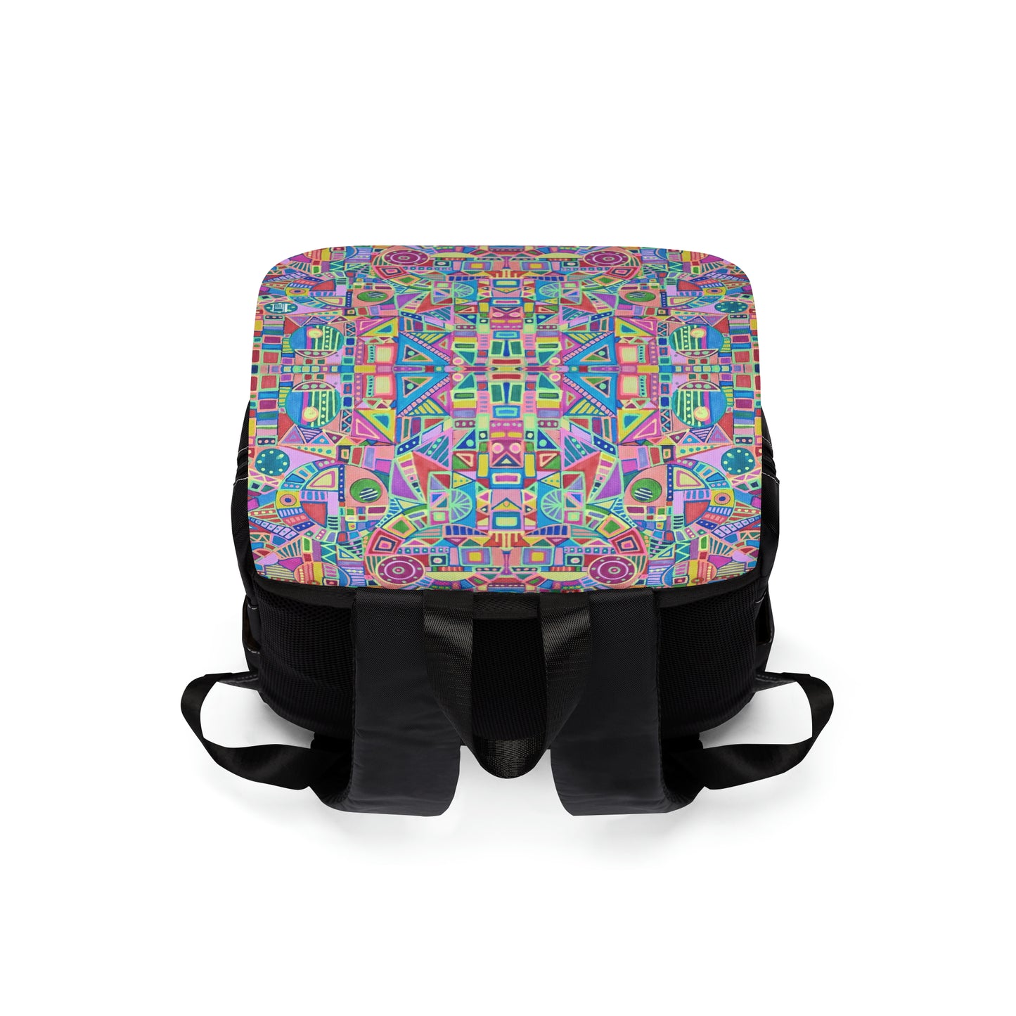 Casual Shoulder Backpack,  No. 258 A Multicoloured Abstract -  By Irish Artist Fiona de Lacy