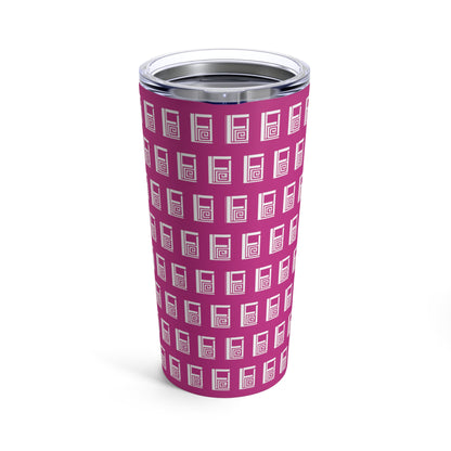 Tumbler 20oz - No. 000PK - White Logo on Pink - By Irish Artist Fiona de Lacy