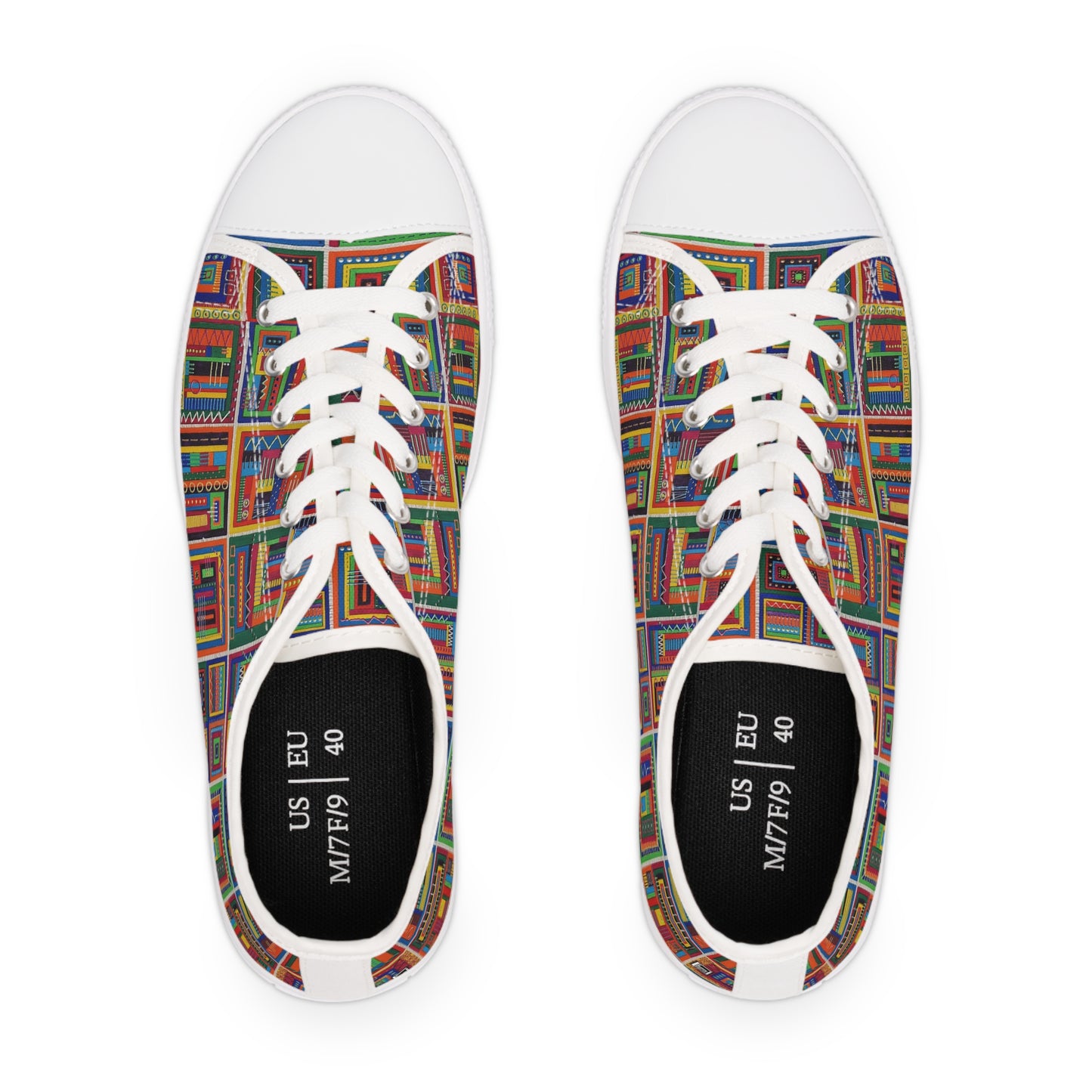 Women's Low Top Sneakers, Black Soles - No. 156 - It's Complicated - By Irish Artist Fiona de Lacy