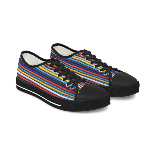 Women's Low Top Sneakers, Black Sole - No. 308 A - 'Pathways'