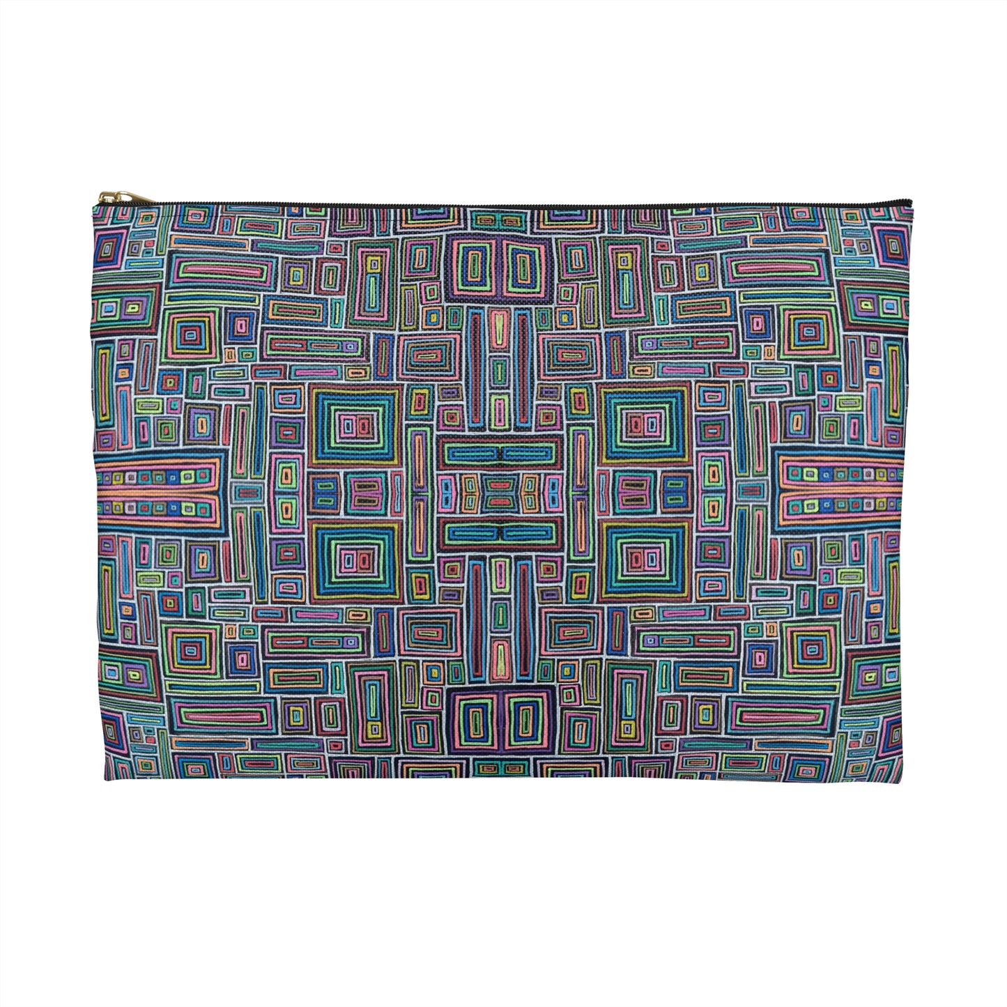 Make Up Bag - No. 253 - Rectangles on Black