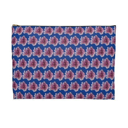 Make Up Bag - No. 269 - Purple & Pink Flower on Blue