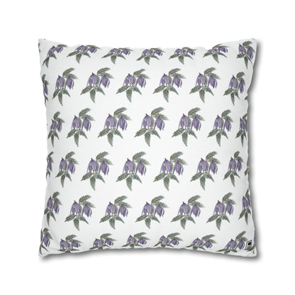 Cushion Pillow Case - No. 270 - Purple Drop Flowers on White