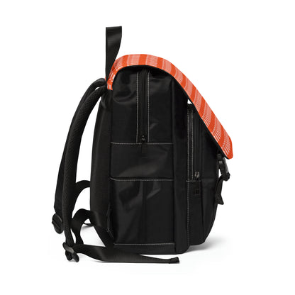 Casual Shoulder Backpack,  No. 000 - Artists Logo on Orange -  By Irish Artist Fiona de Lacy