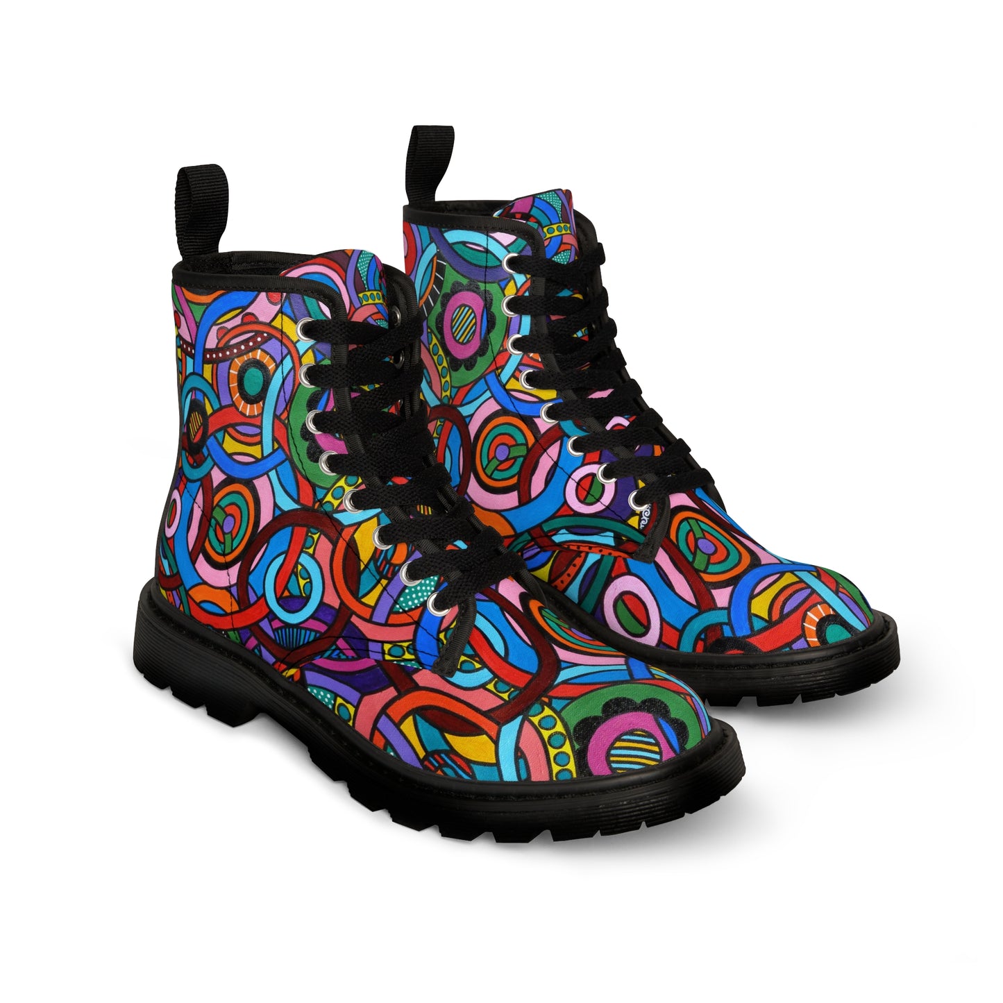 Women's Canvas Boots -  No. 221 - 'Interlinked'