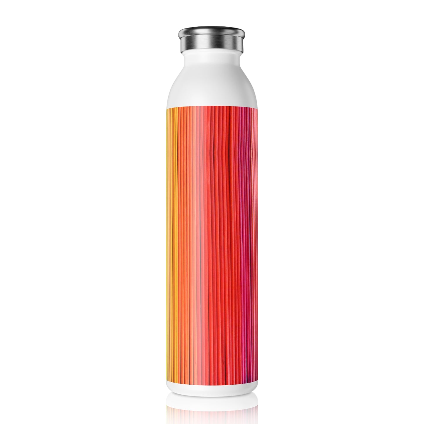 Slim Water Bottle - No. 305 - 'Pride' Rainbow - By Irish Artist Fiona de Lacy