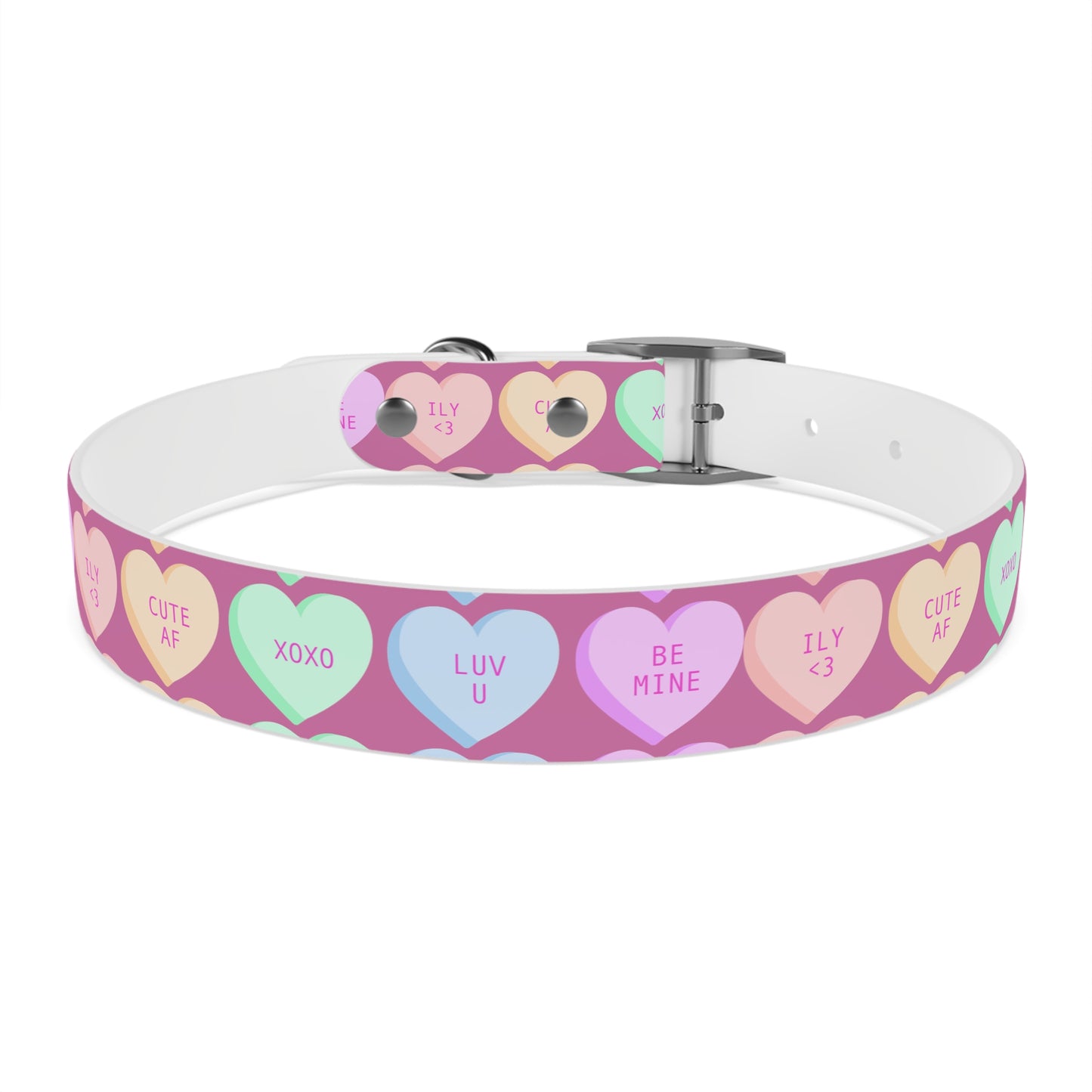 Dog Collar - Pink with Hearts