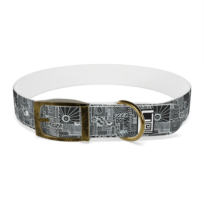 Dog Collar - No. 252 - Black & White Abstract