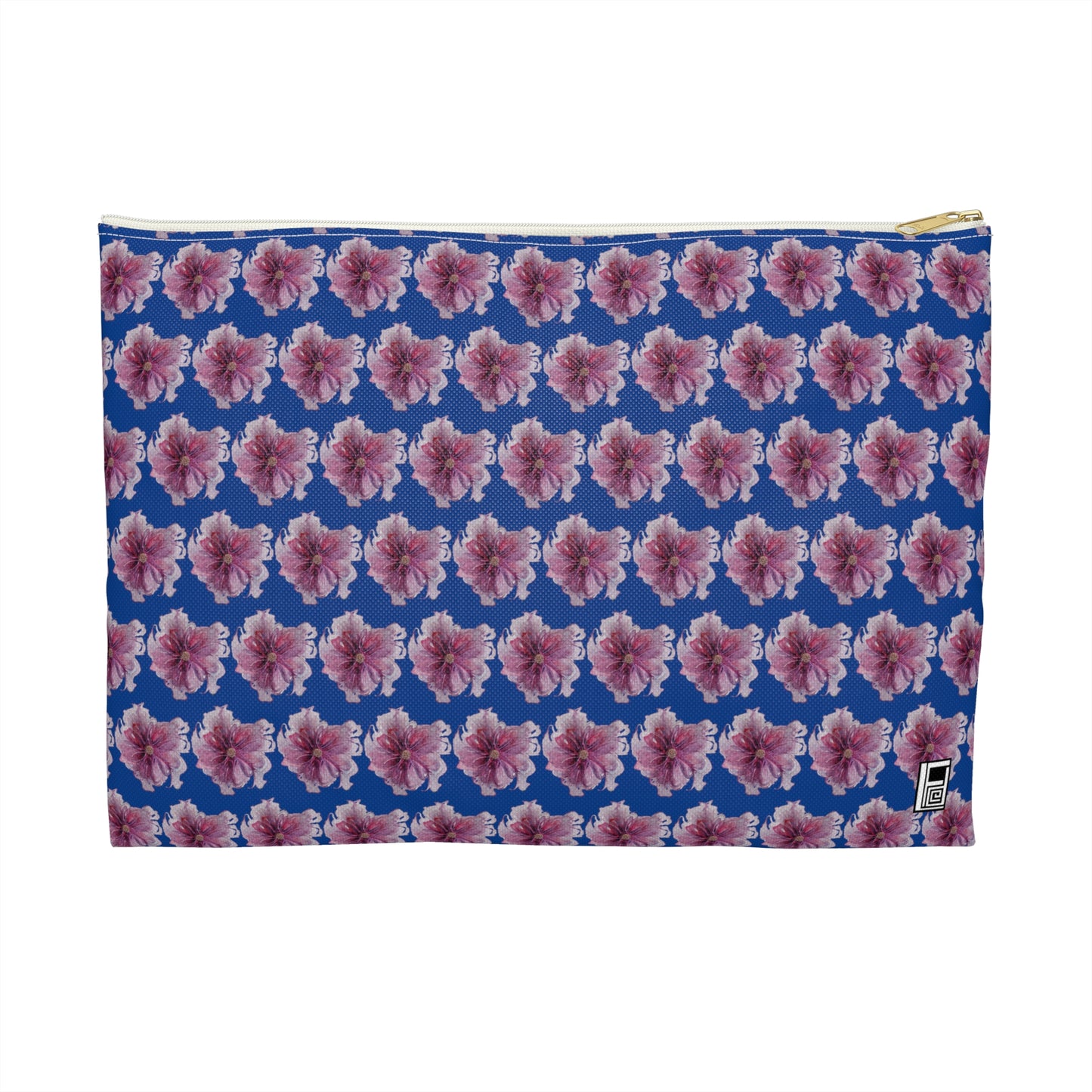 Make Up Bag - No. 269 - Purple & Pink Flower on Blue