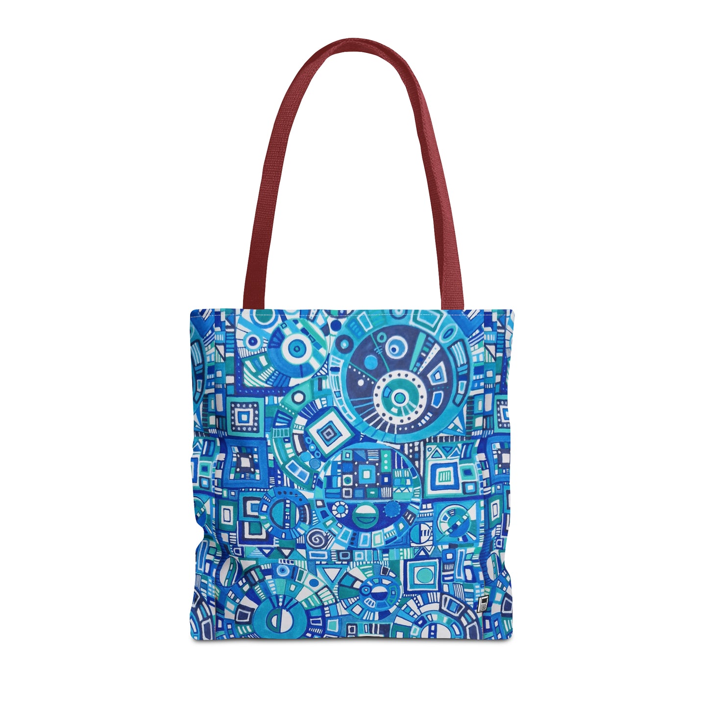 Tote Bag  - No. 262 Geometric Blue - By Irish Artist Fiona de Lacy