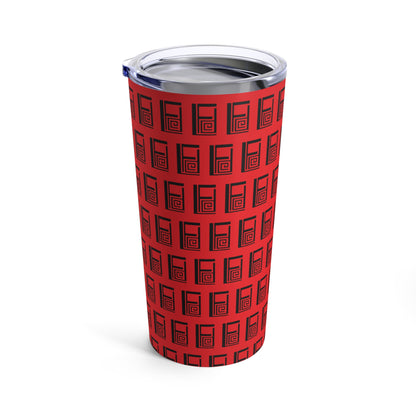 Tumbler 20oz - No.  000RD - Black Logo on Red -  By Irish Artist Fiona de Lacy