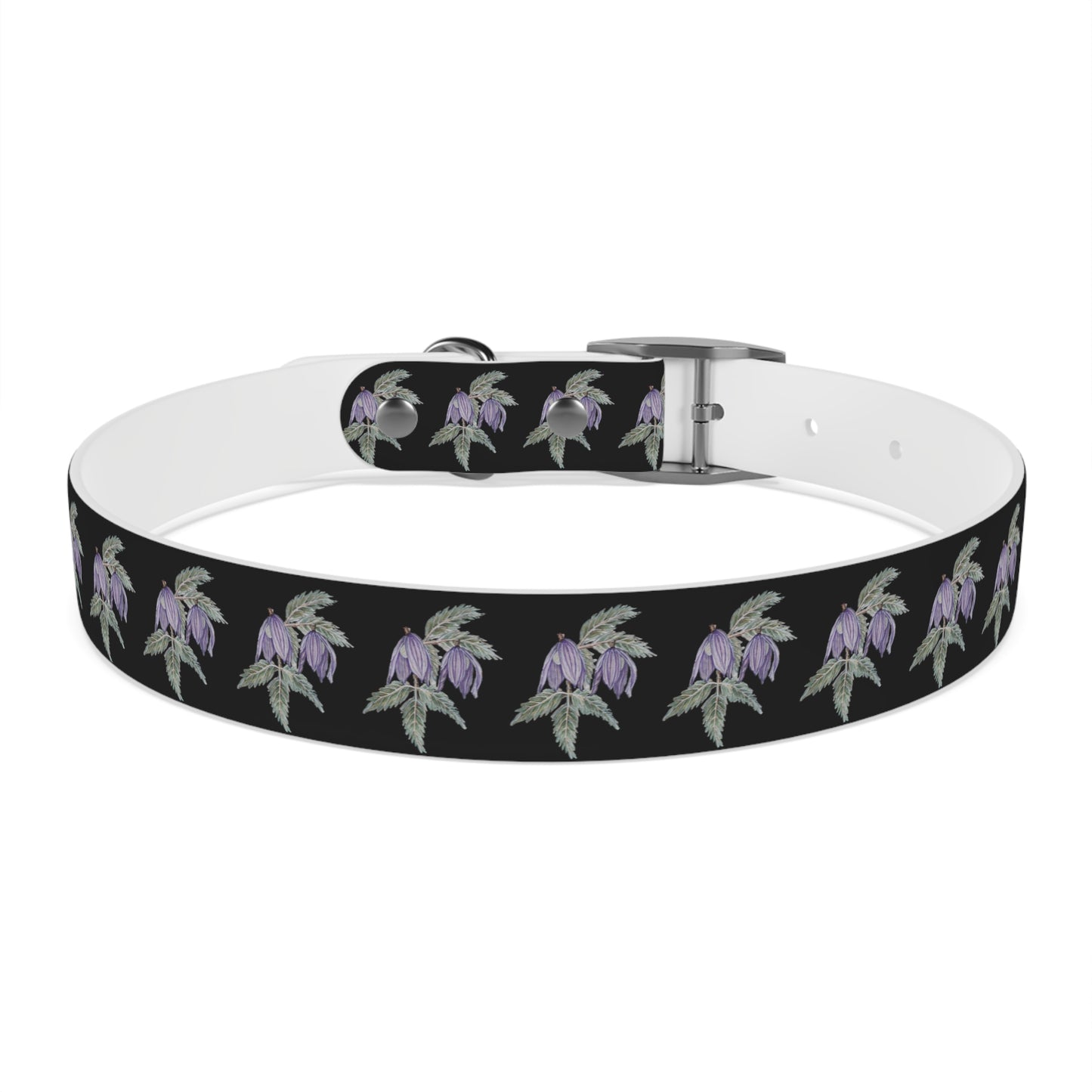 Dog Collar - No. 270 B- Purple Drop Flowers