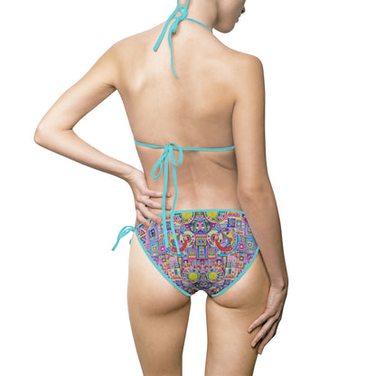 Women's Bikini Swimsuit - No. 260- Multicoloured Abstract