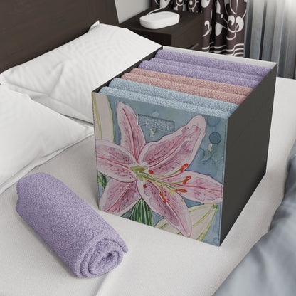 Felt Storage Box - No. 271 - Pink Lily - By Irish Artist Fiona de Lacy