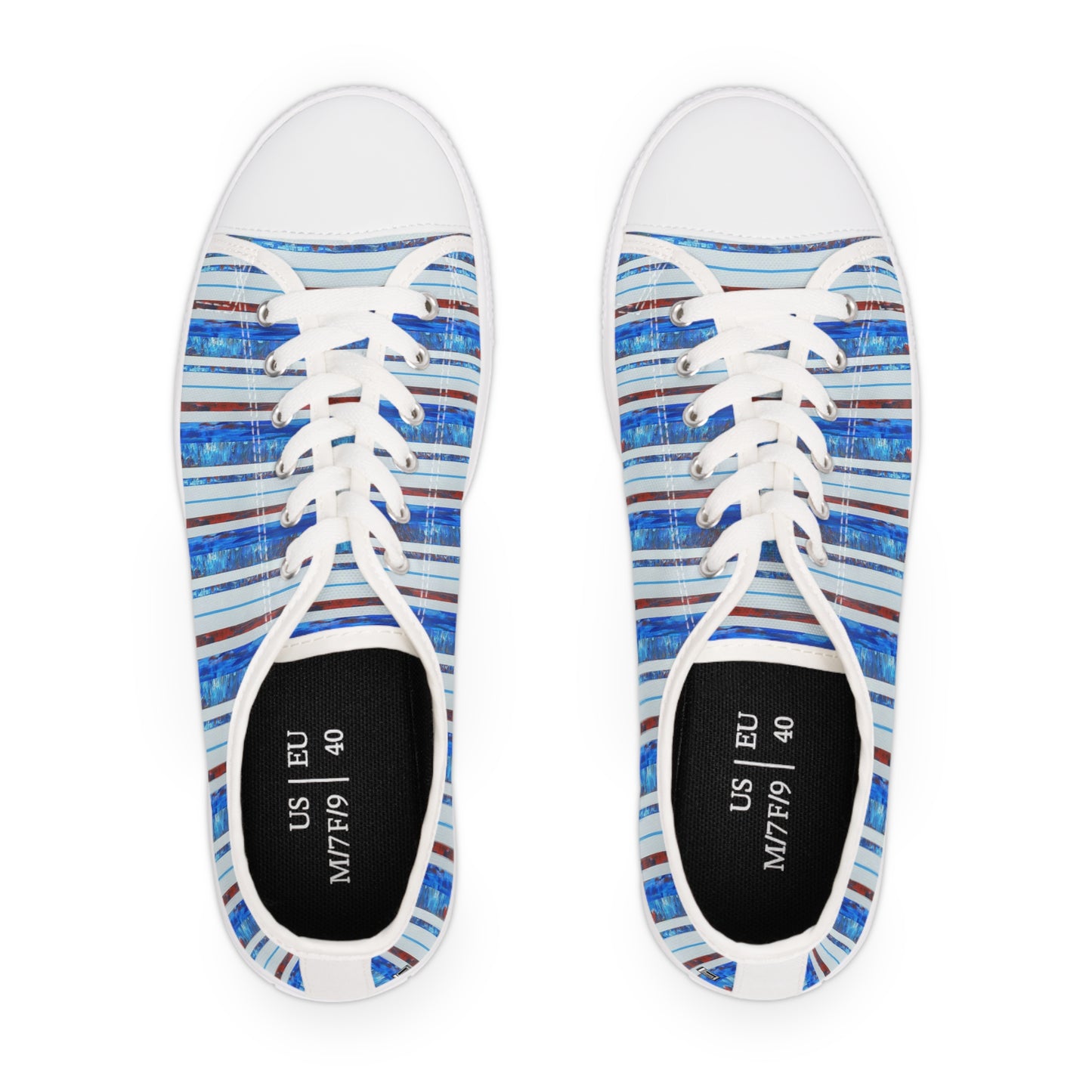 Women's Low Top Sneakers, Black Soles, No. 140 - Bird of Paradise - By Irish Artist Fiona de Lacy