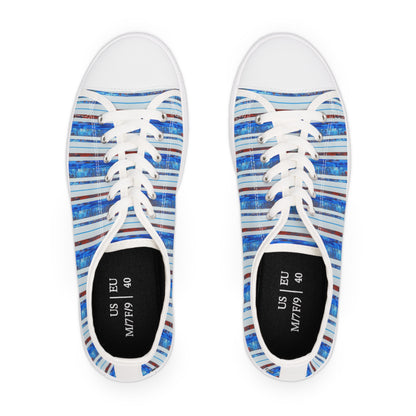 Women's Low Top Sneakers, Black Soles, No. 140 - Bird of Paradise - By Irish Artist Fiona de Lacy