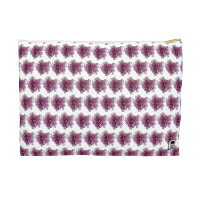 Make Up Bag - No. 269 - Purple & Pink Flower on White