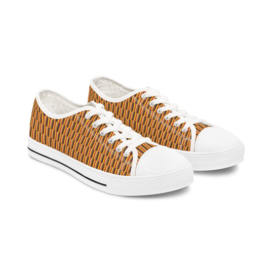 Women's Low Top Sneakers, No. 130 - Sunrise - Pattern - By Irish Artist Fiona de Lacy