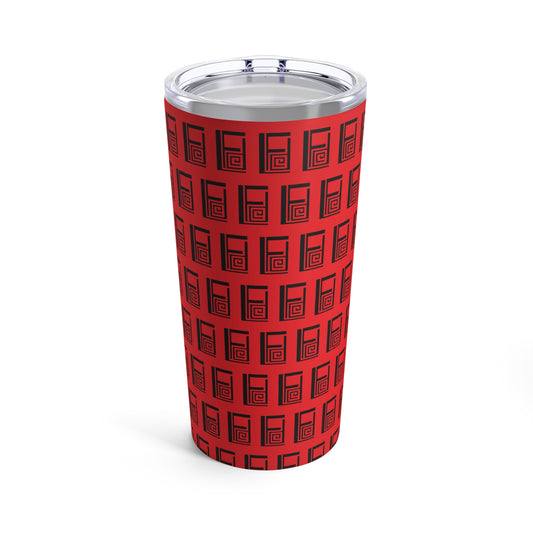 Tumbler 20oz - No.  000RD - Black Logo on Red -  By Irish Artist Fiona de Lacy