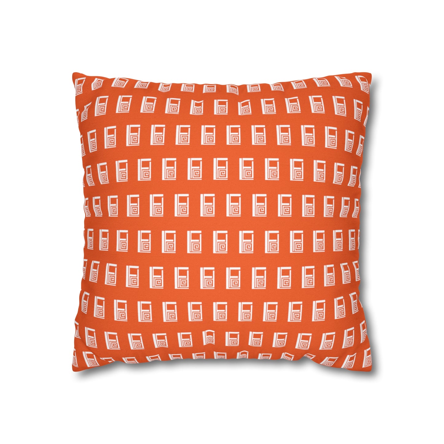 Cushion Pillow Case - No. 000OE - White Logo on Orange