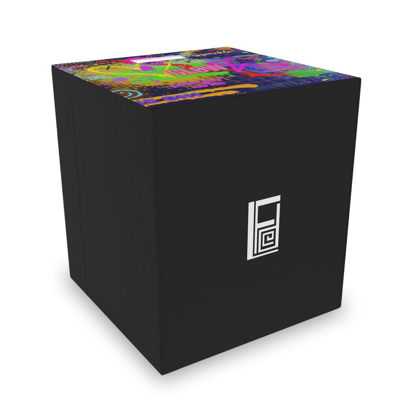 Felt Storage Box - No. 232 B 'Glow' - By Irish Artist Fiona de Lacy - Multicoloured Graffiti