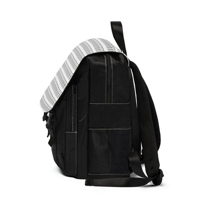 Casual Shoulder Backpack,  No. 000 - Artists Logo on White -  By Irish Artist Fiona de Lacy