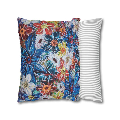 Cushion Pillow Case - No. 242 -  Large Blue Flowers