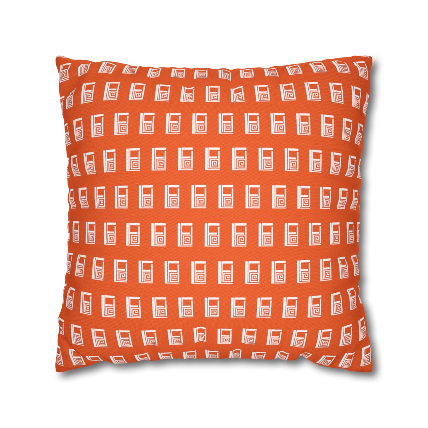 Cushion Pillow Case - No. 000OE - White Logo on Orange