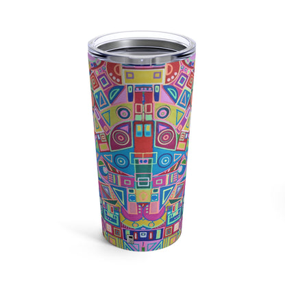 Tumbler 20oz - No.  266 Multicoloured Abstract - By Irish Artist Fiona de Lacy