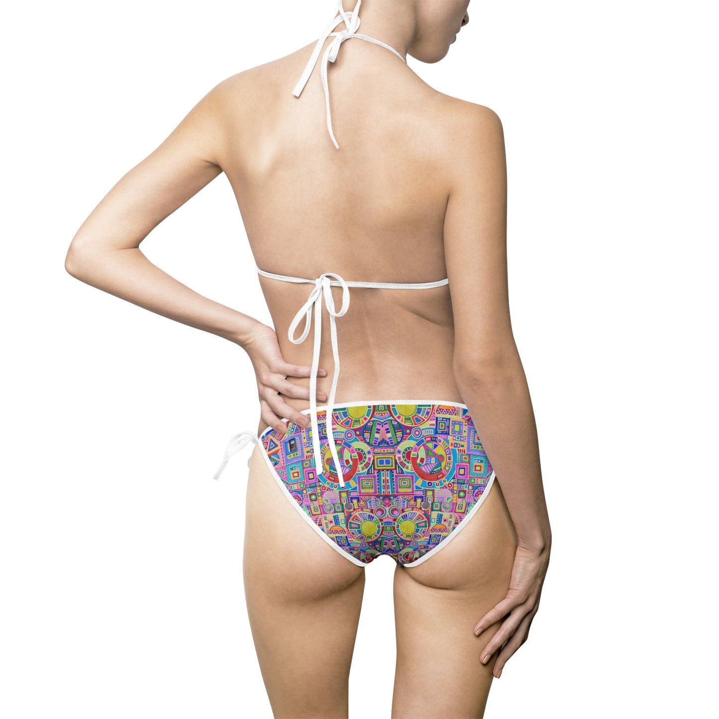 Women's Bikini Swimsuit - No. 260- Multicoloured Abstract