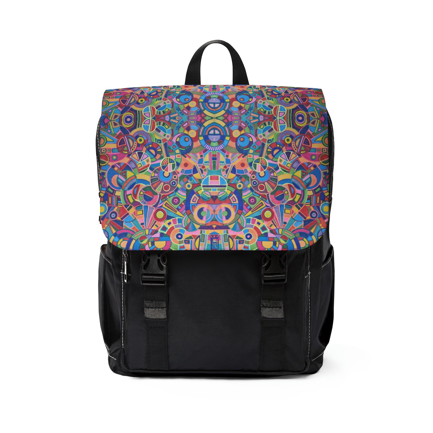 Casual Shoulder Backpack,  No. 265 A Multicoloured Abstract -  By Irish Artist Fiona de Lacy