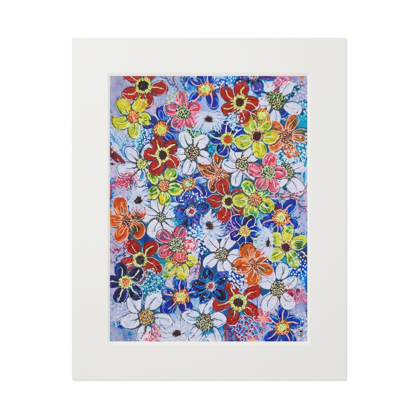 Fine Art Print (Cardboard Frame) - No. 240 - 'Flowers on Purple'