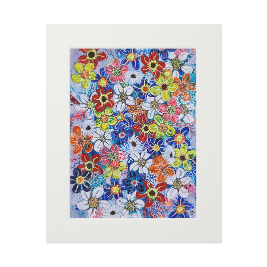 Fine Art Print (Cardboard Frame) - No. 240 - 'Flowers on Purple'