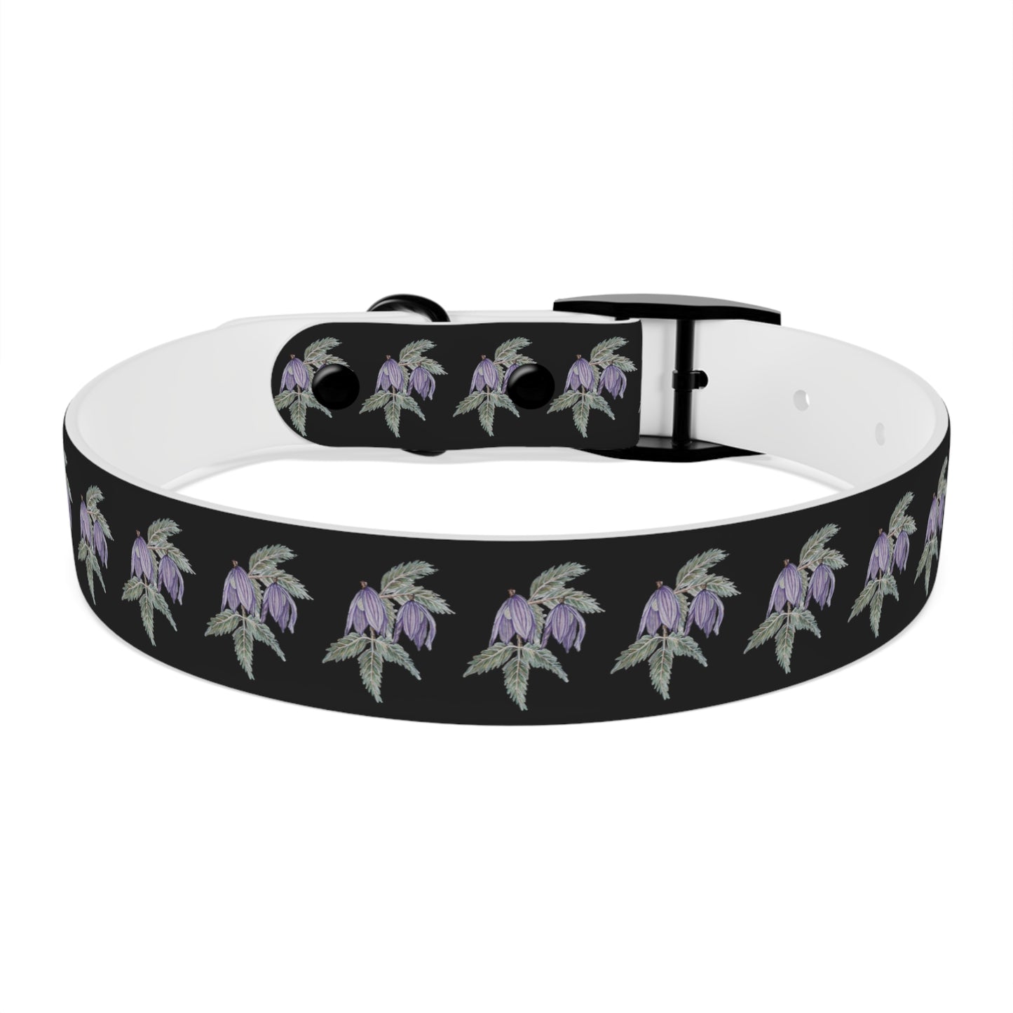 Dog Collar - No. 270 B- Purple Drop Flowers