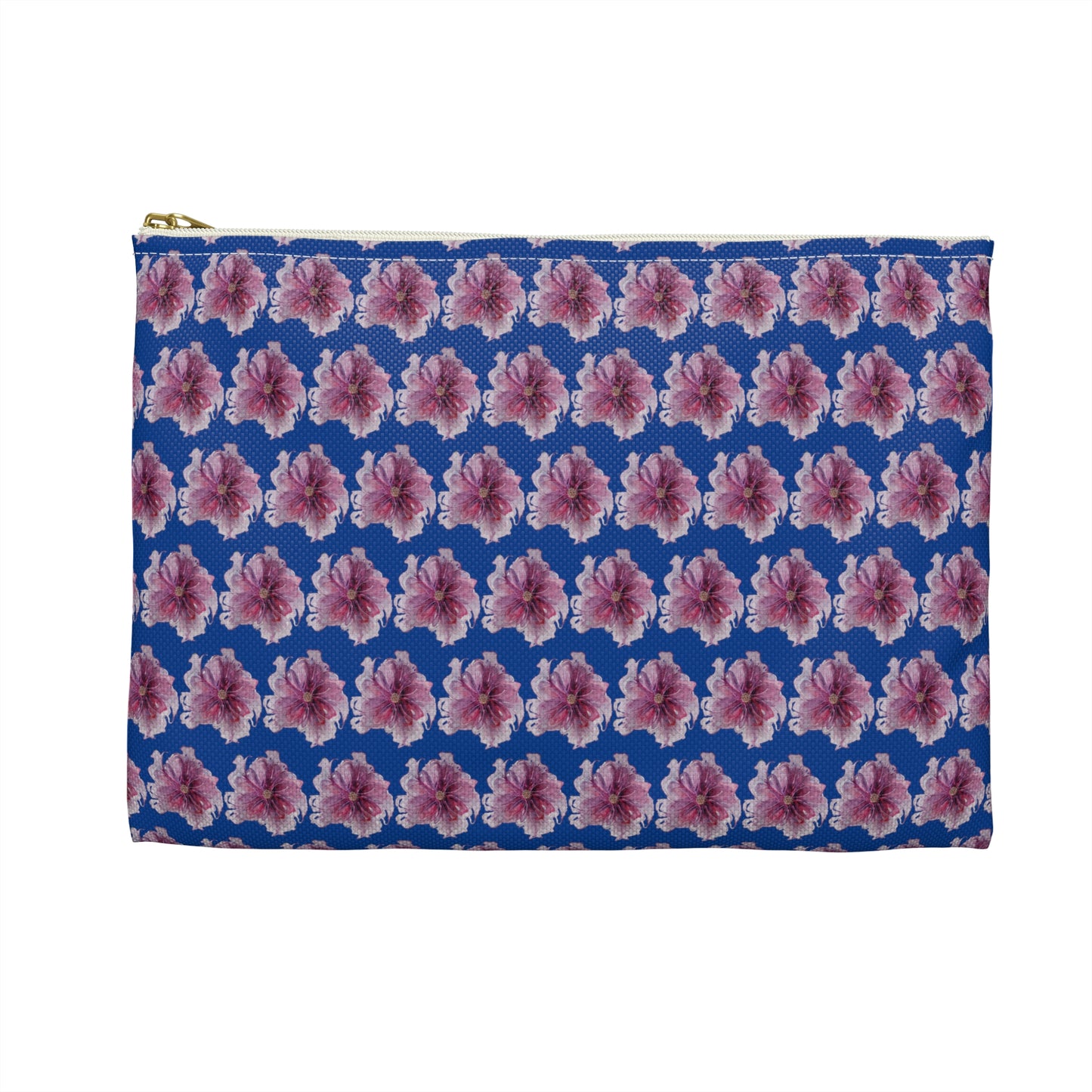 Make Up Bag - No. 269 - Purple & Pink Flower on Blue