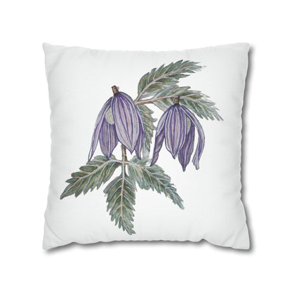 Cushion Pillow Case - No. 270 Purple Drop Flowers on White