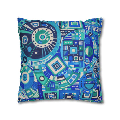 Cushion Pillow Case - No. 262 - Blue Geometric Abstract