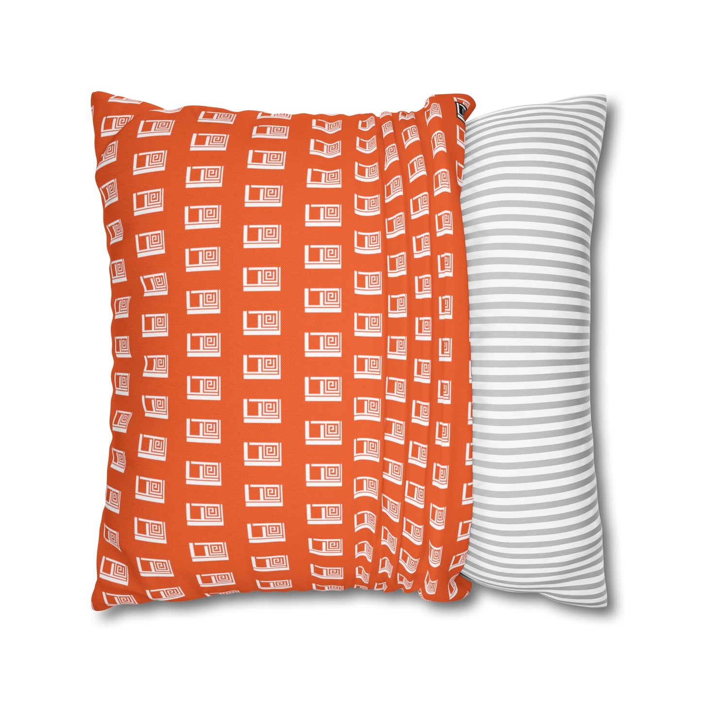 Cushion Pillow Case - No. 000OE - White Logo on Orange